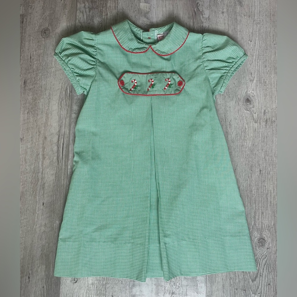 Vintage Orient Expressed Gingham Candy Cane Dress